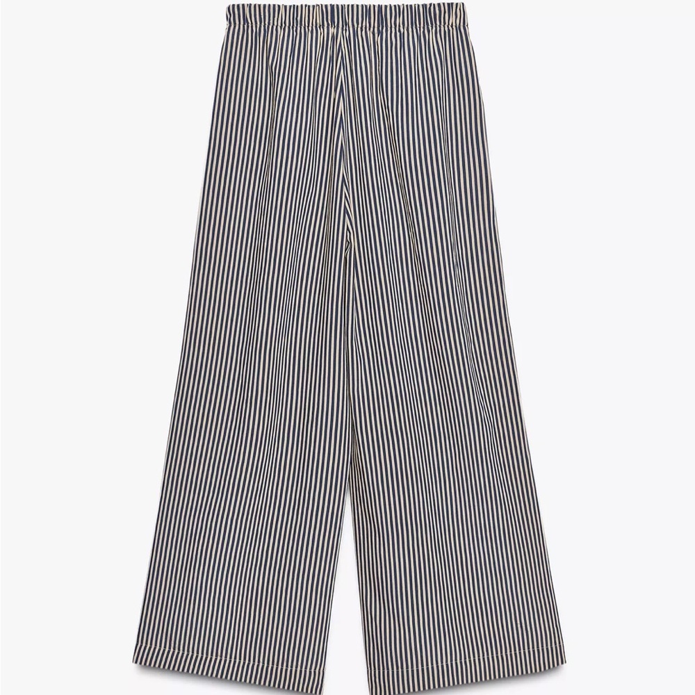Striped flowy Elastic Waist Pants